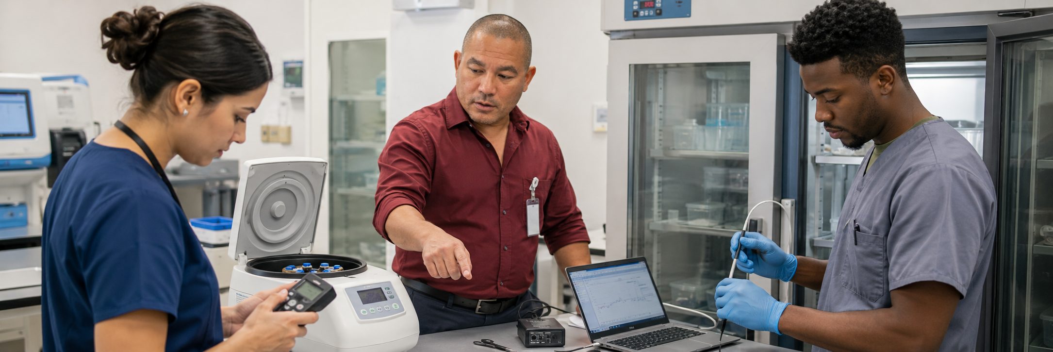 Anesthesia machine preventive maintenance | BiomedRx HTM services Biomedical equipment technicians performing anesthesia machine preventive maintenance