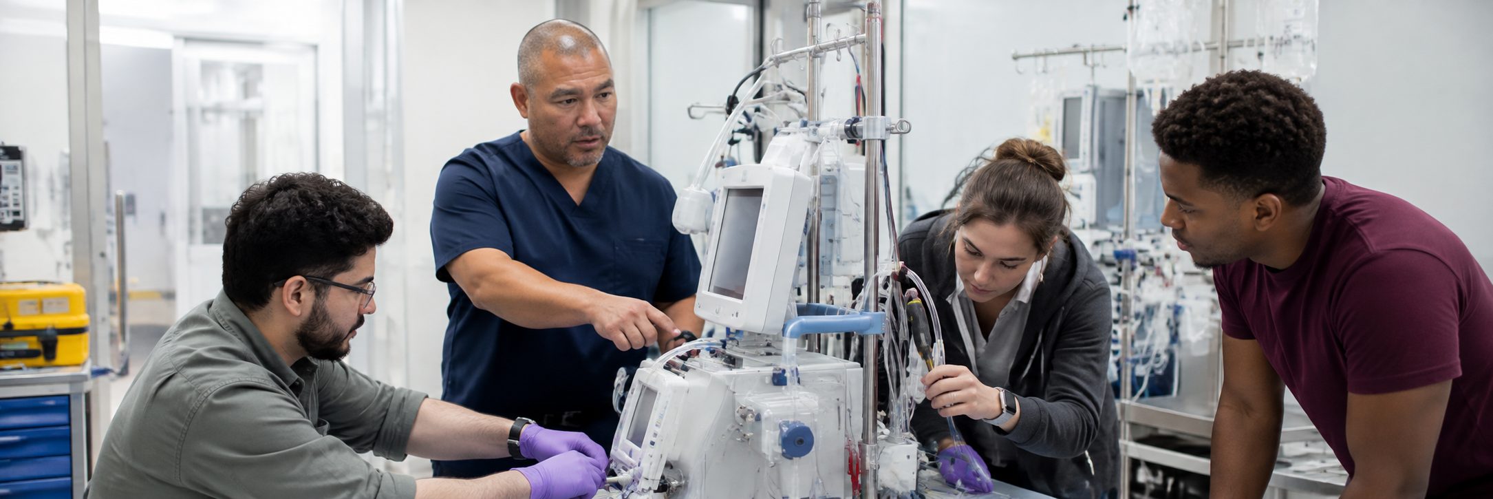 Dialysis machine preventive maintenance and hydraulic circuit service