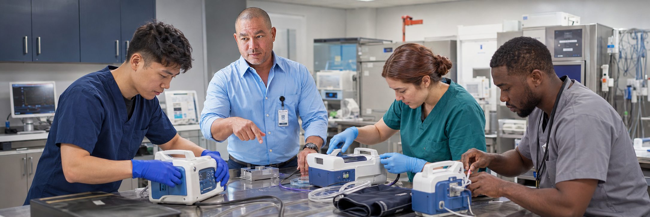 Patient monitor calibration and infusion pump testing in an MRI imaging suite